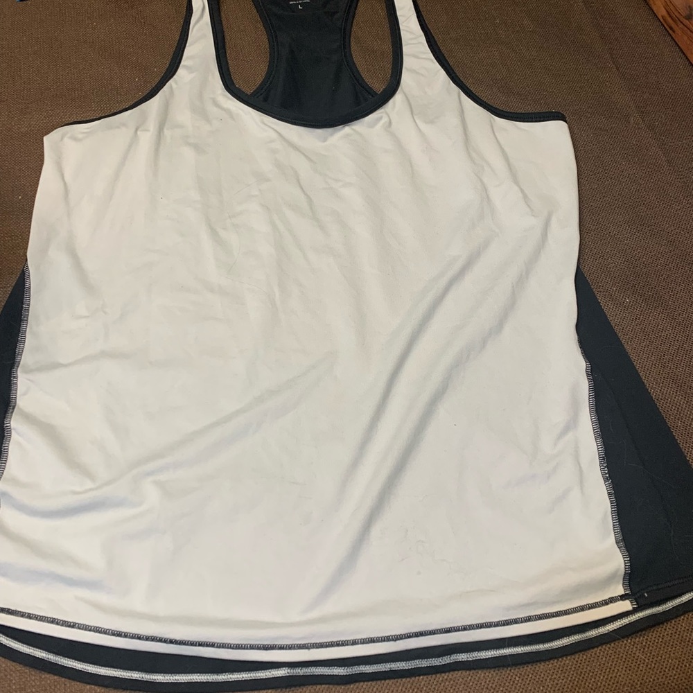 Black and white Athleta workout tank size large